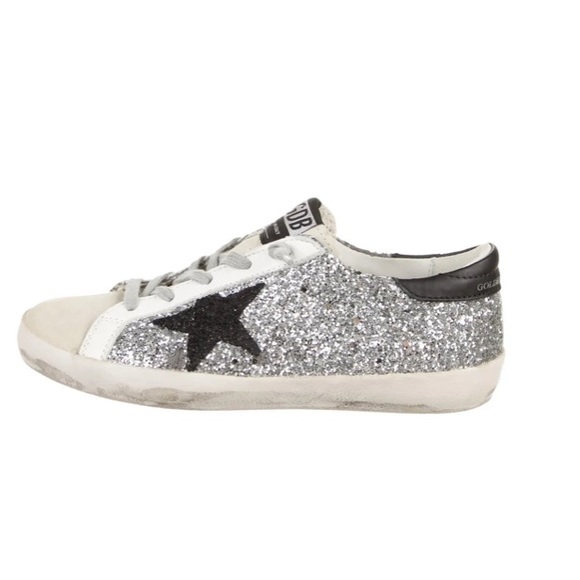 Golden Goose Superstar Sneakers Silver Glitter GIRL’S EU 29 NIB - Picture 8 of 9